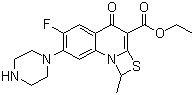 Ethyl 6-fluoro-1-methyl-4-oxo-7-(1-piprazinyl)-4H-[1,3]thiazeto[3,2-a]quinoline-3-carboxylate